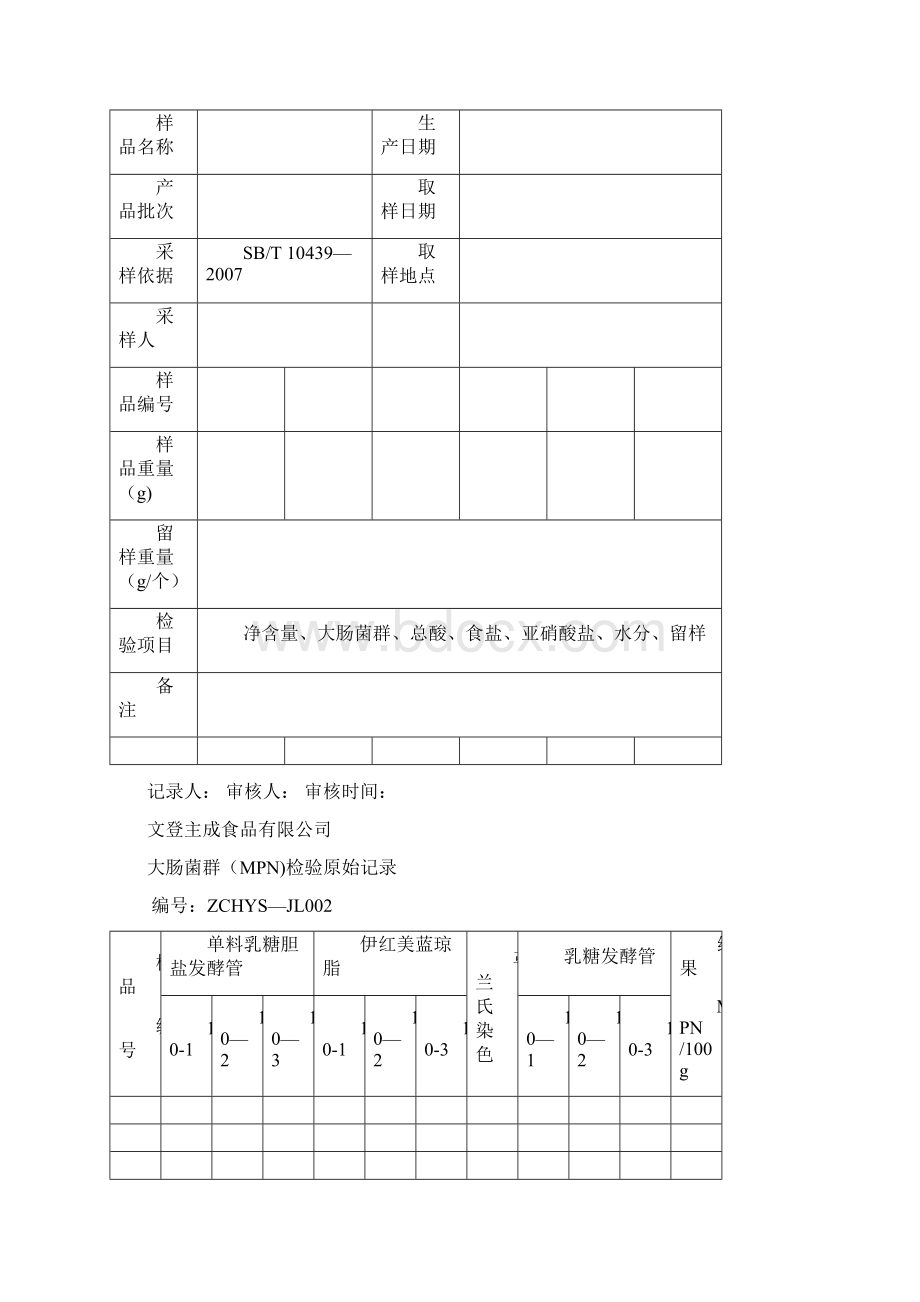 化验室记录表范本模板Word文件下载.docx_第2页