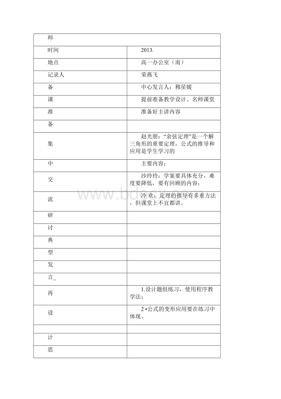 数学集体备课活动记录.docx_第2页