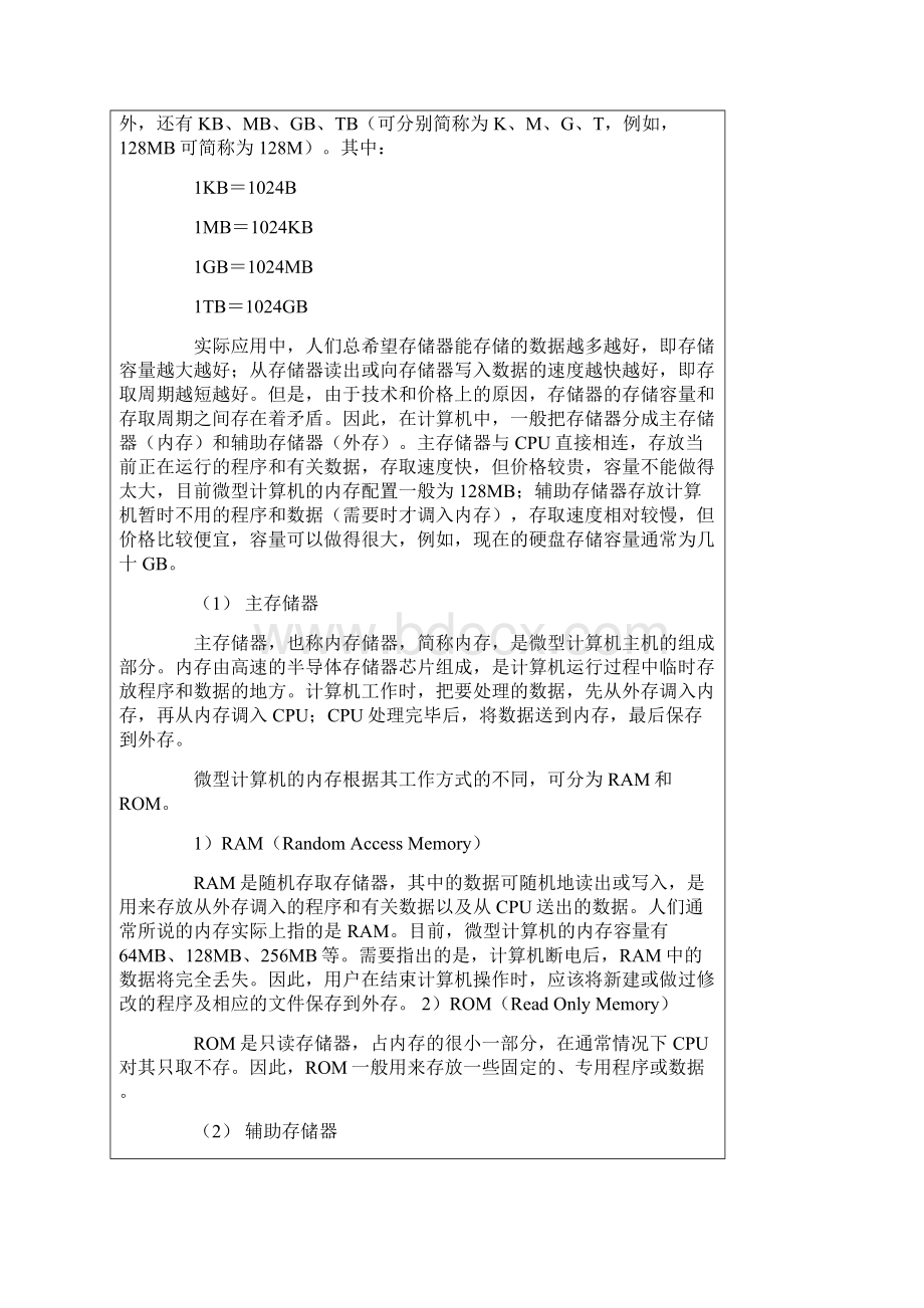 大学计算机基础南京师范大学出版社第二章计算机硬件Word文档格式.docx_第3页