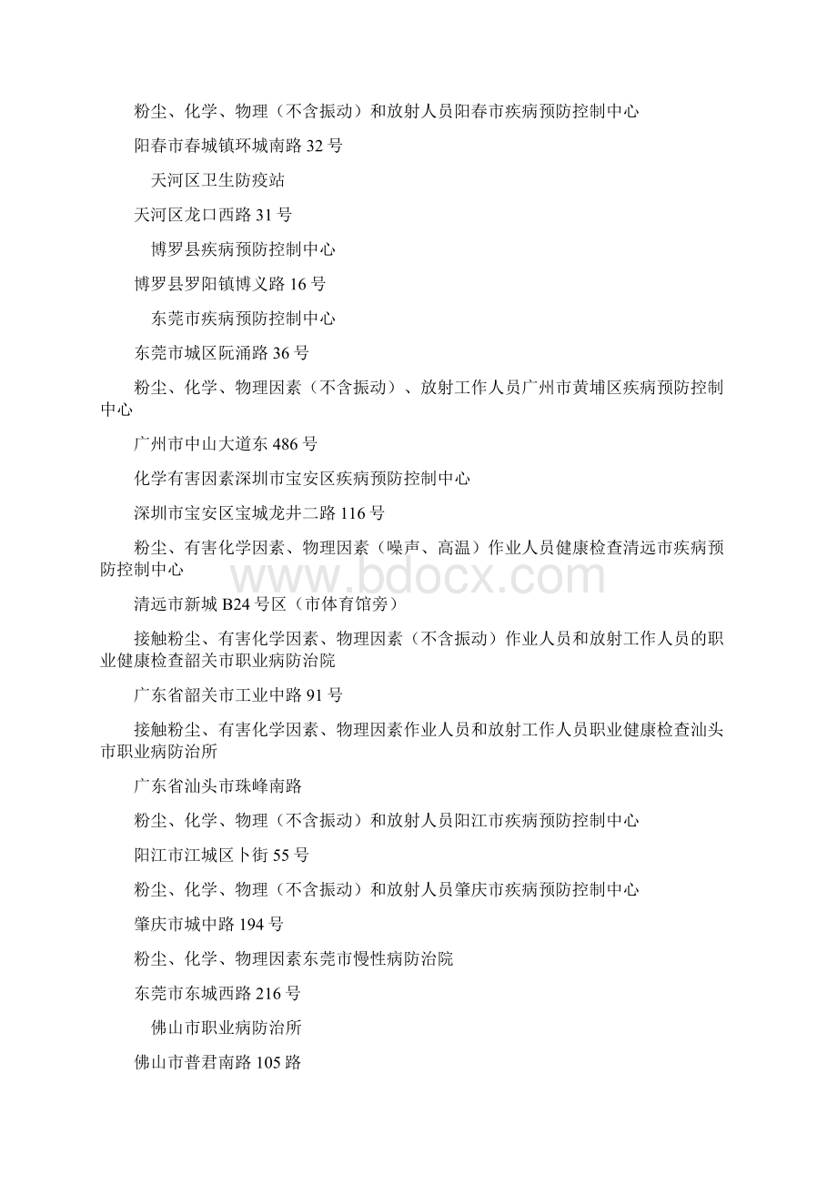 广东省职业健康体检机构一览表.docx_第2页