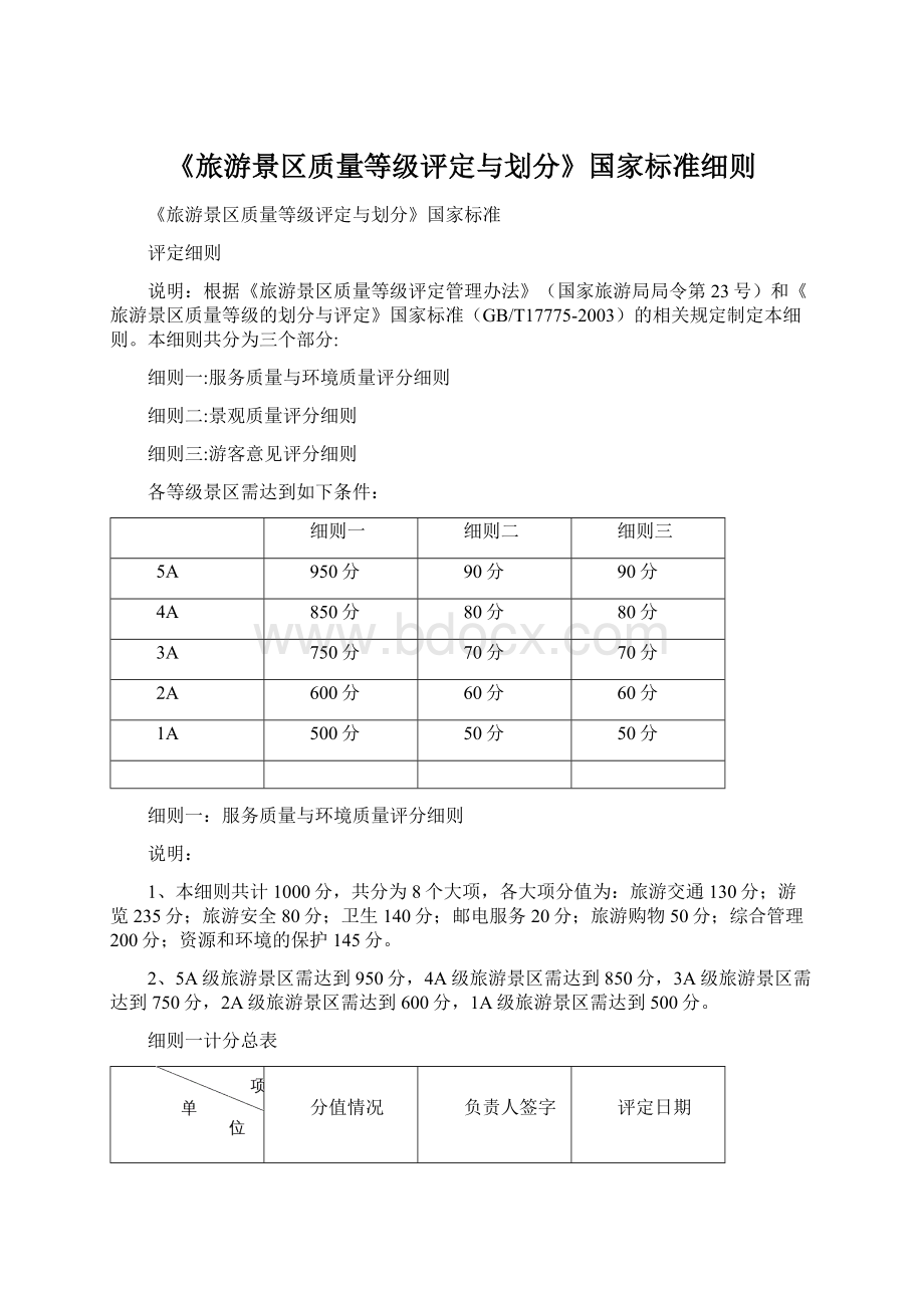 《旅游景区质量等级评定与划分》国家标准细则.docx_第1页