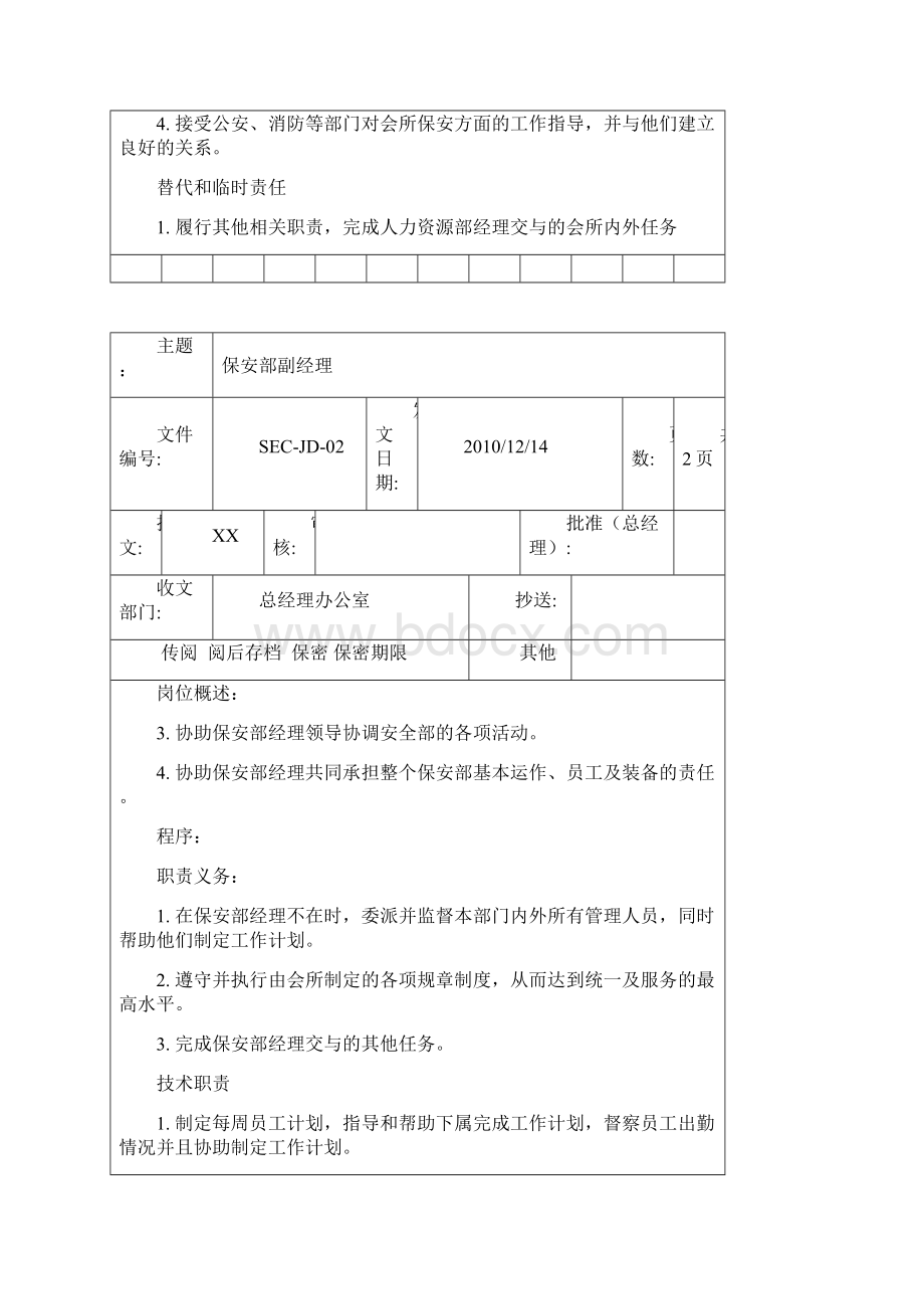 酒店管理酒店管理会所保安部各岗位工作职责范本Word格式.docx_第3页