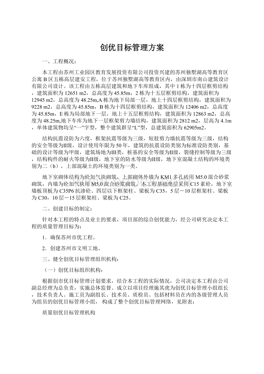 创优目标管理方案.docx