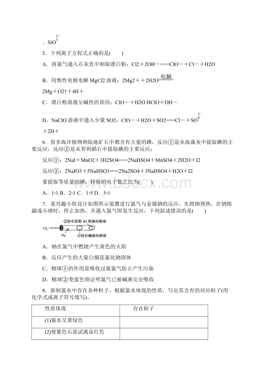 《试吧》高中全程训练计划化学课练12+氯及其化合物.docx_第2页