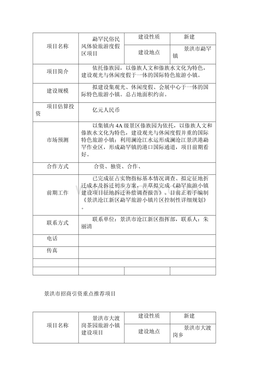 景洪市招商引资重点推荐项目.docx_第2页