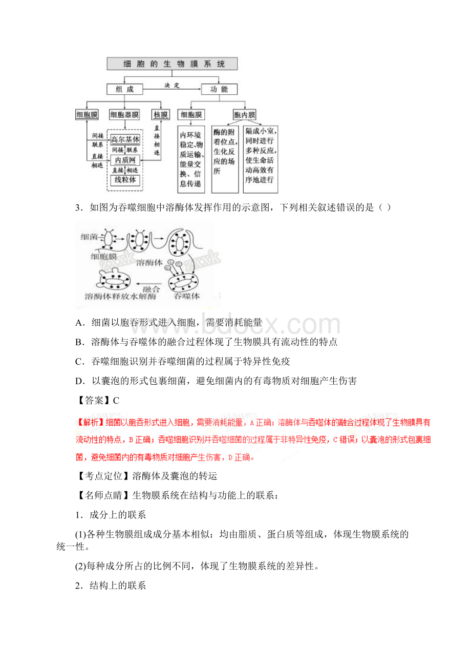 届高考生物百强名校试题解析精编版广东省实验中学届高三月考生物试题解析解析版.docx_第2页