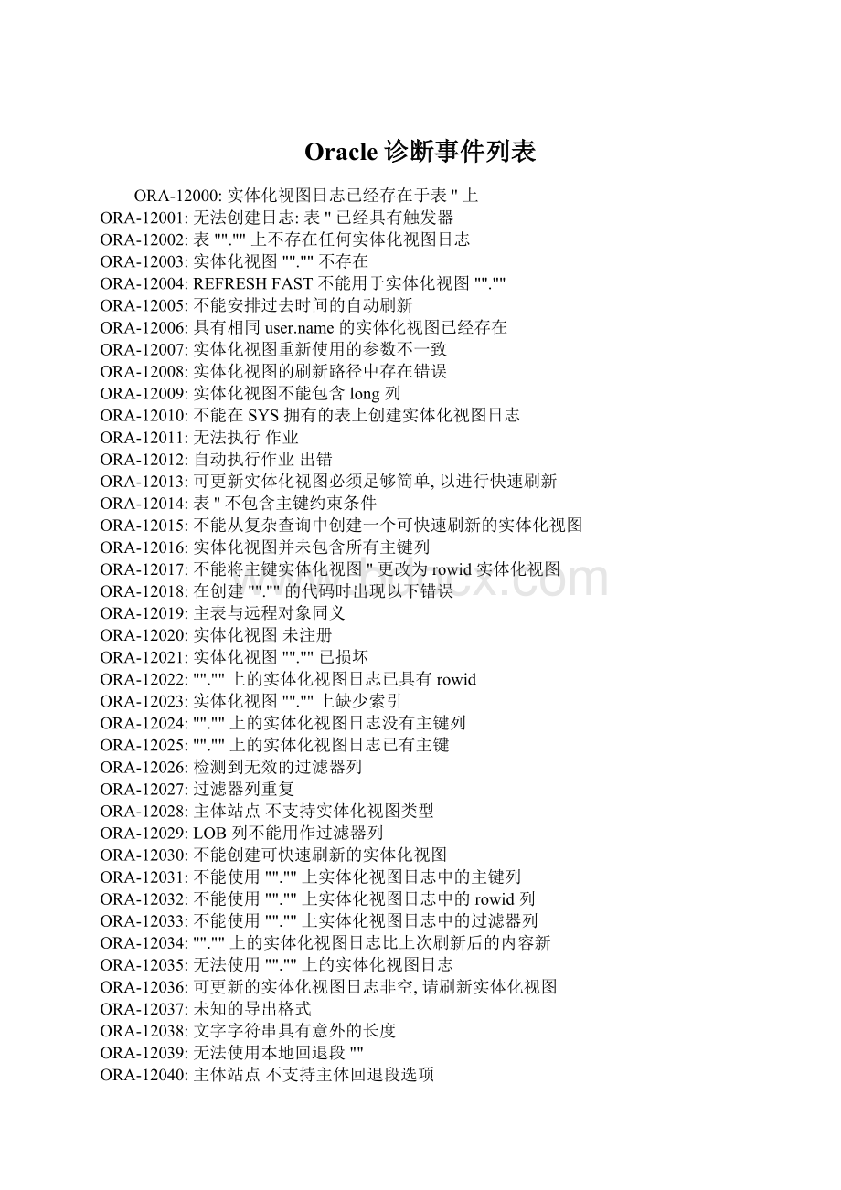Oracle诊断事件列表.docx