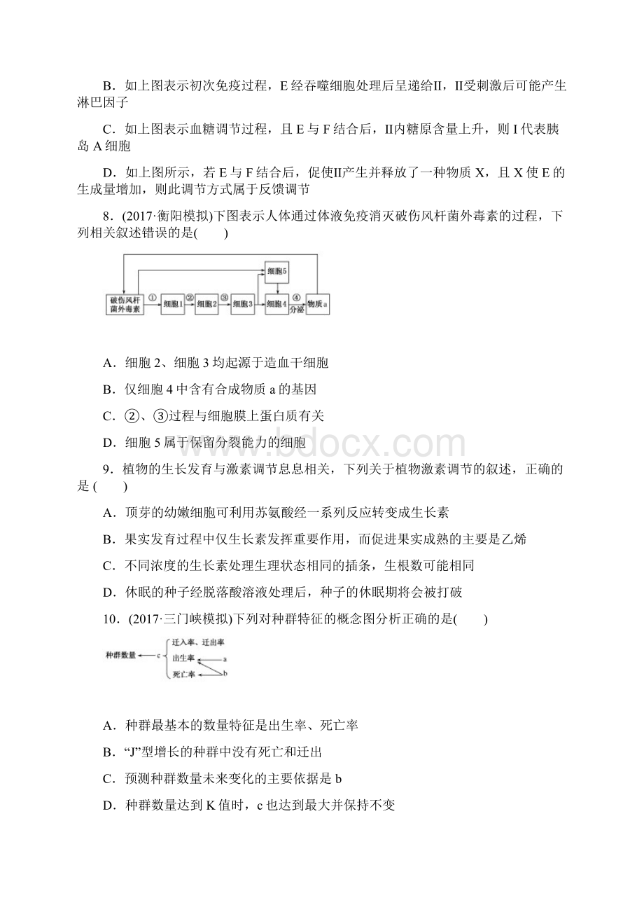 高三生物一轮复习必修3 稳态与环境模块综合检测.docx_第3页