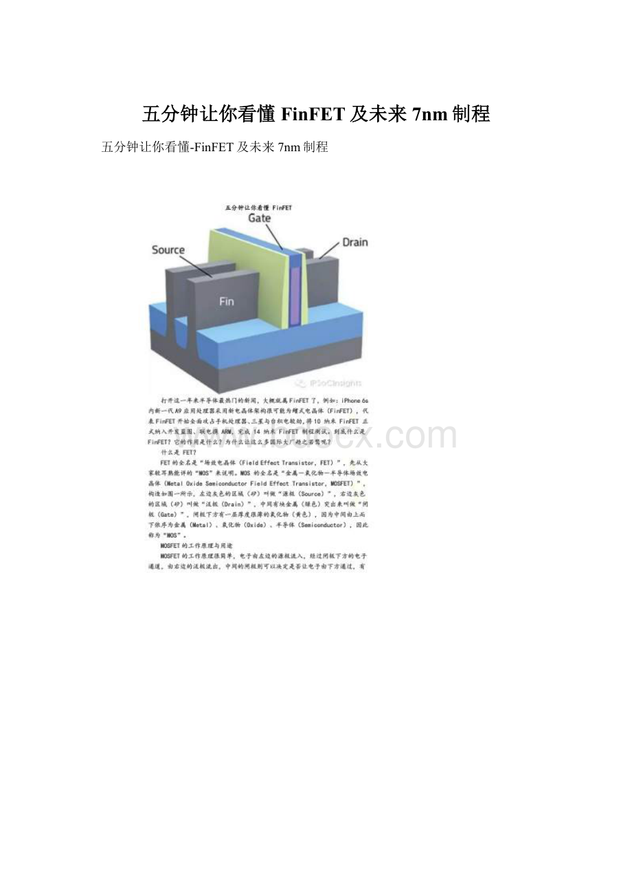 五分钟让你看懂FinFET及未来7nm制程.docx_第1页