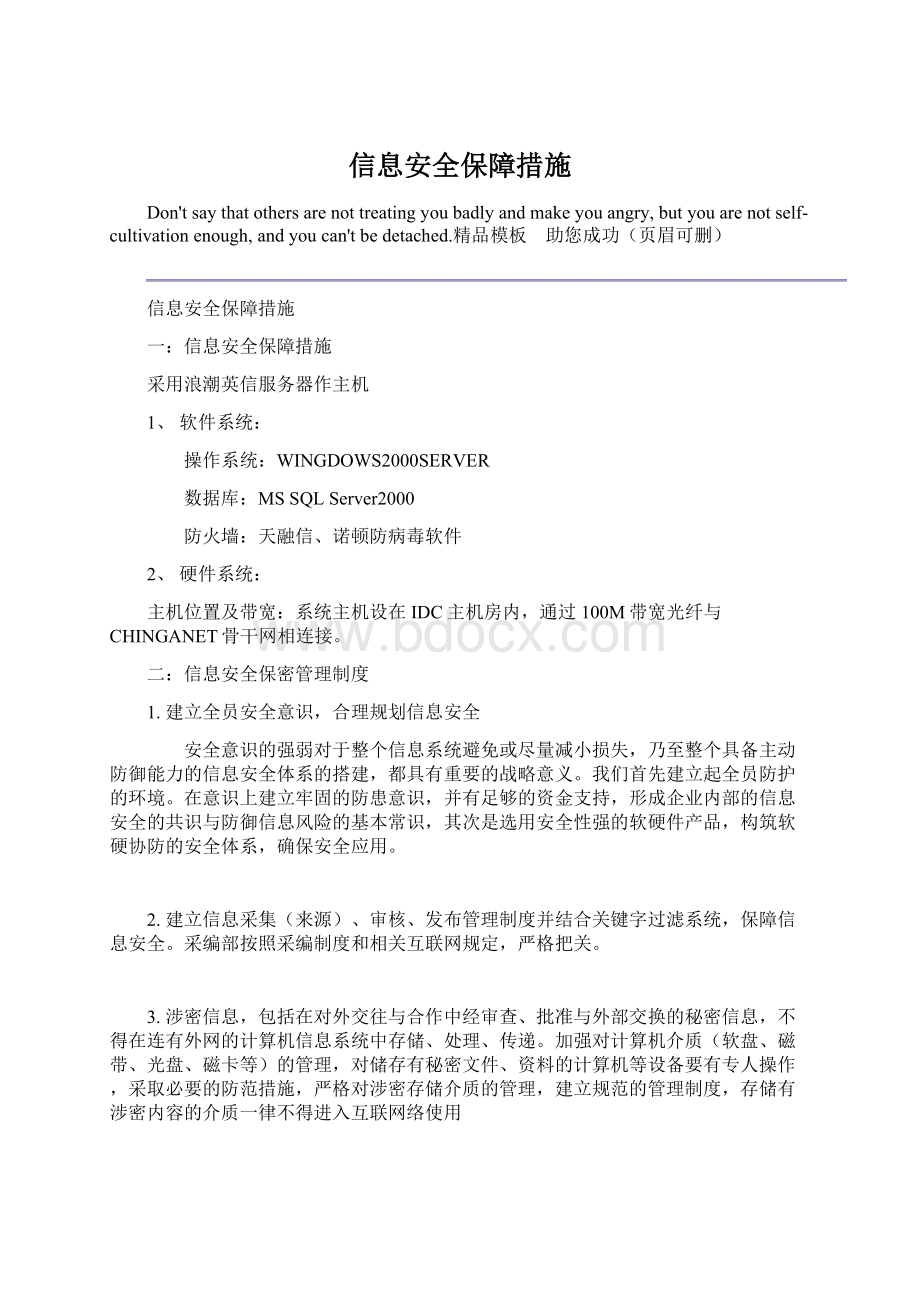 信息安全保障措施Word格式文档下载.docx