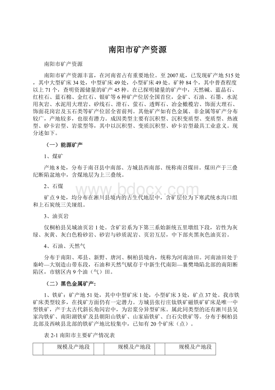 南阳市矿产资源Word格式文档下载.docx