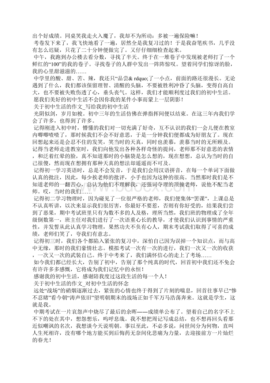 关于初中生活的作文初三作文.docx_第2页