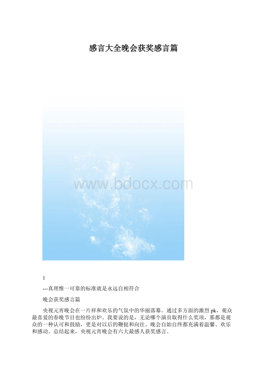 感言大全晚会获奖感言篇Word格式文档下载.docx