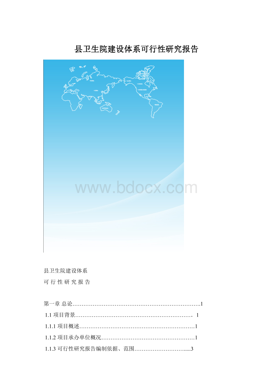 县卫生院建设体系可行性研究报告Word文档格式.docx