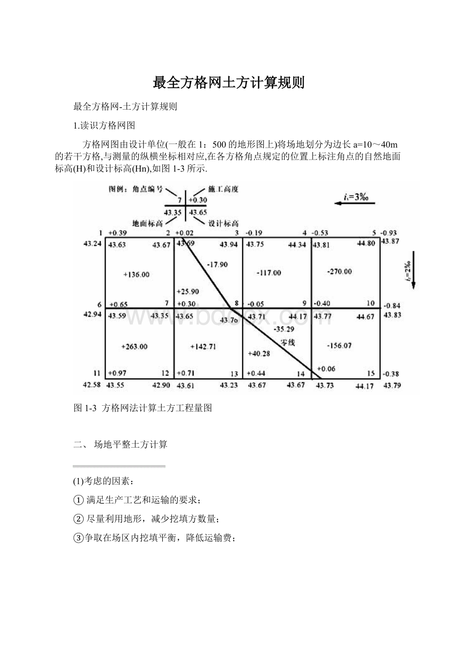 最全方格网土方计算规则.docx