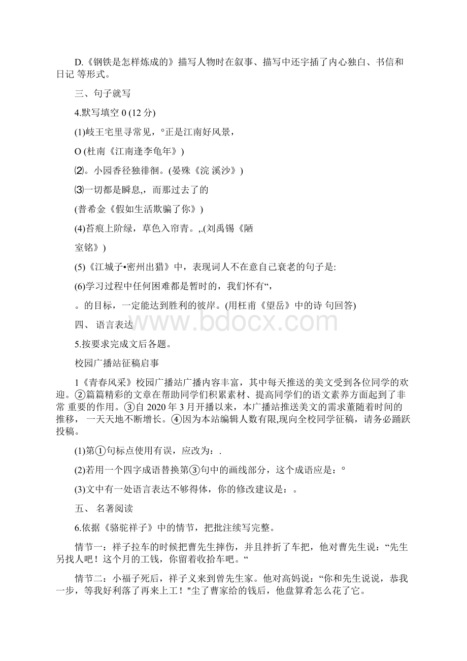 辽宁省大连市中考二模语文试题.docx_第2页