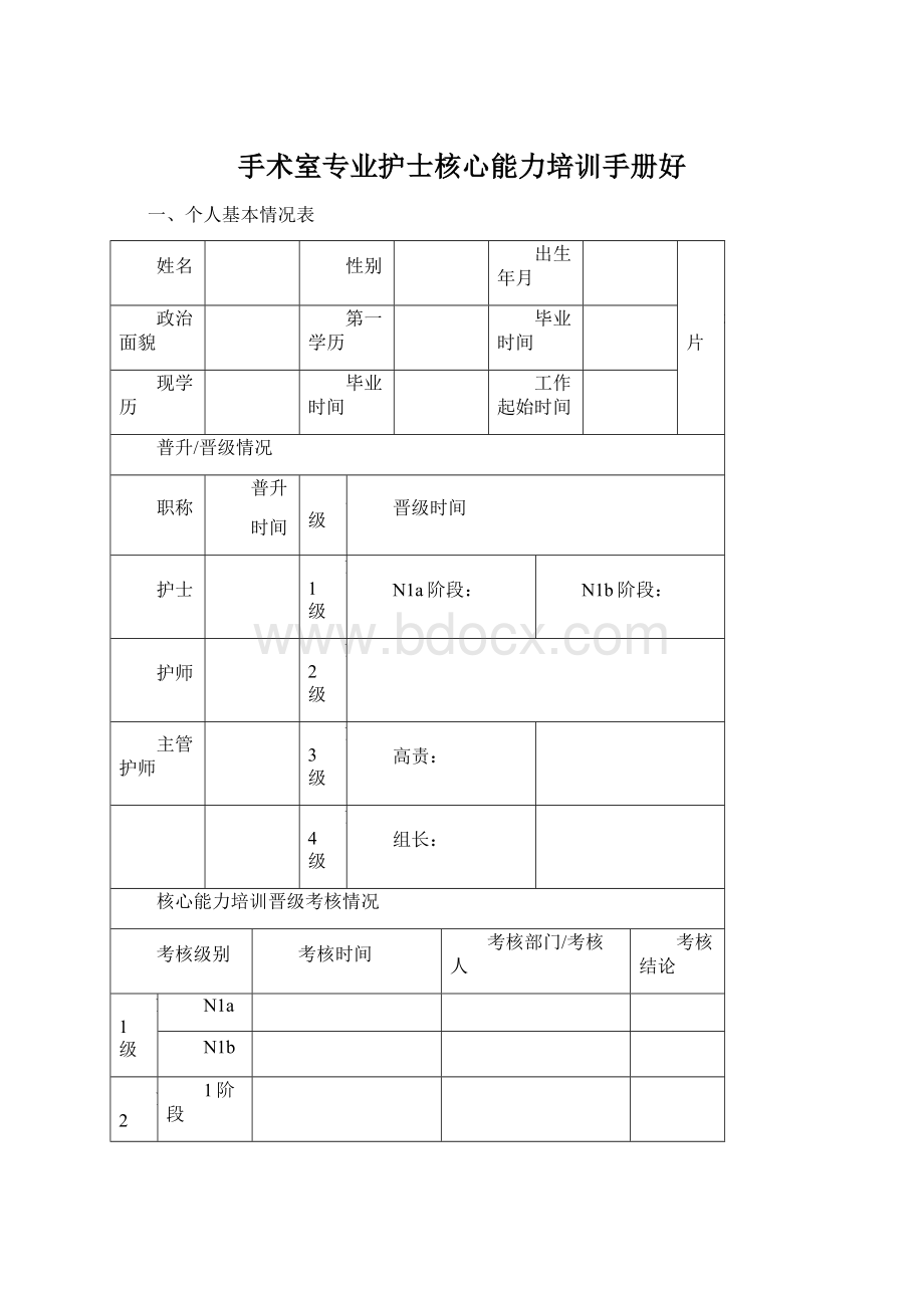 手术室专业护士核心能力培训手册好.docx_第1页