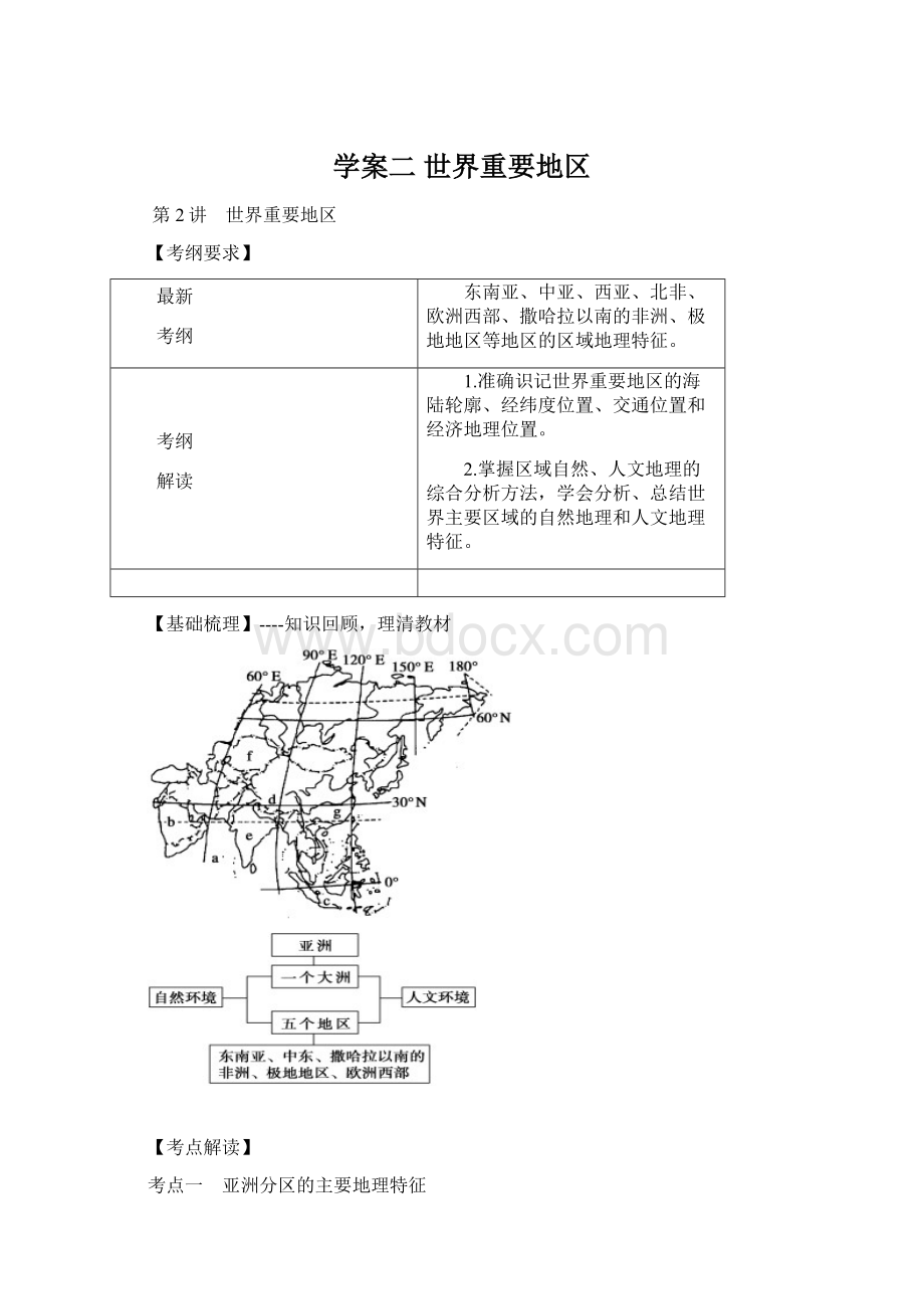 学案二 世界重要地区.docx