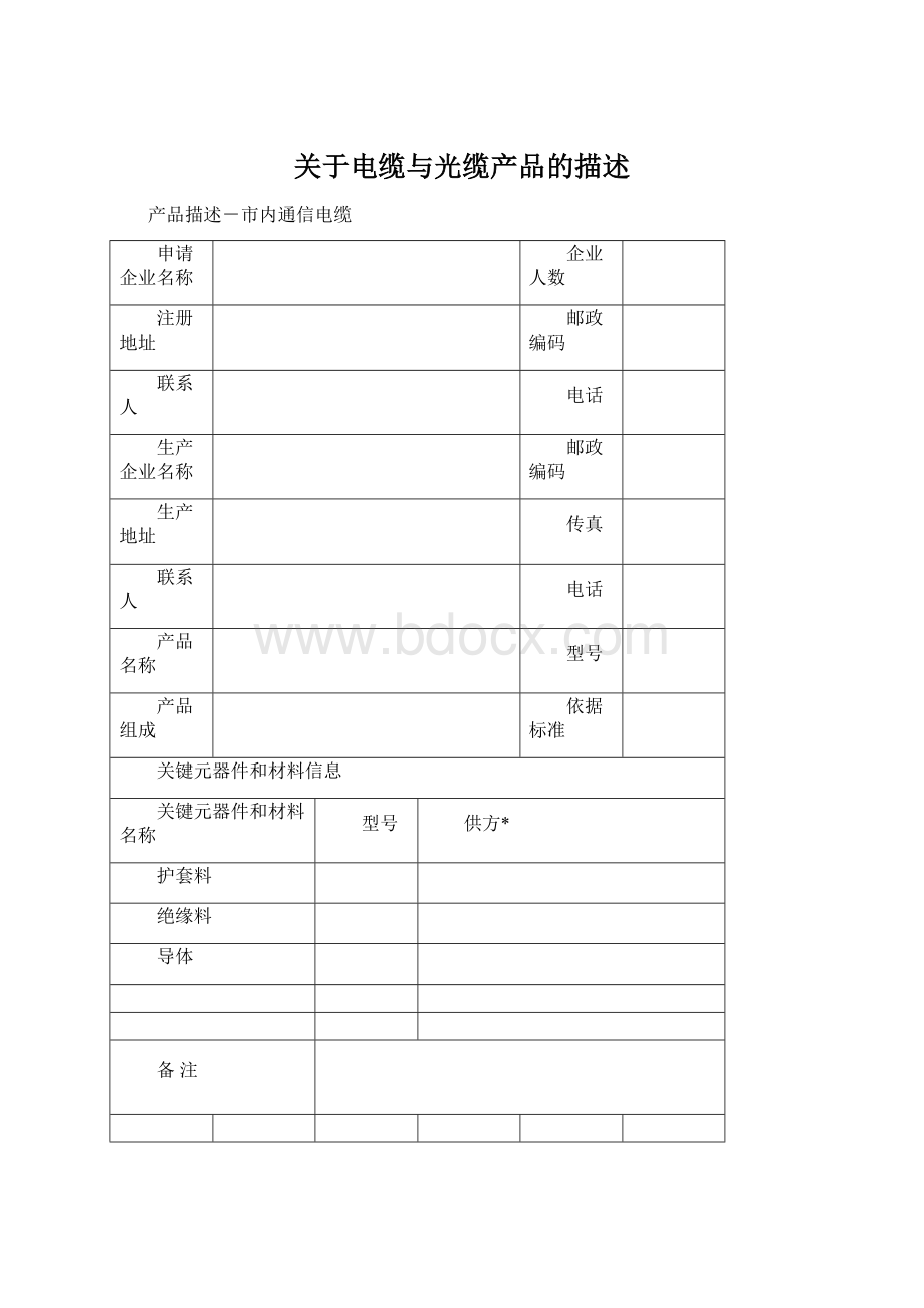 关于电缆与光缆产品的描述Word下载.docx_第1页