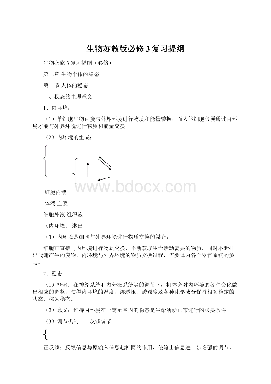 生物苏教版必修3复习提纲Word文档格式.docx