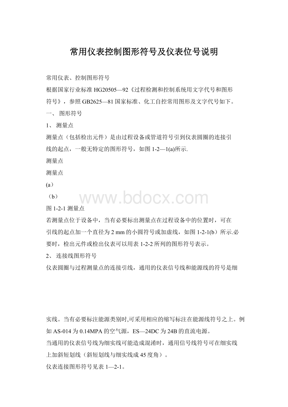 常用仪表控制图形符号及仪表位号说明Word文件下载.docx_第1页