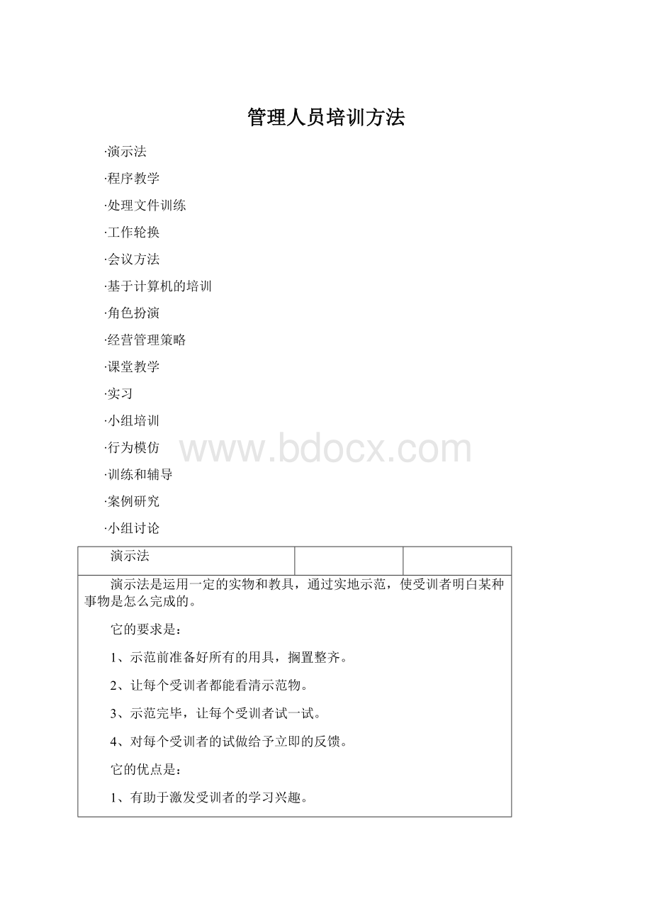 管理人员培训方法.docx