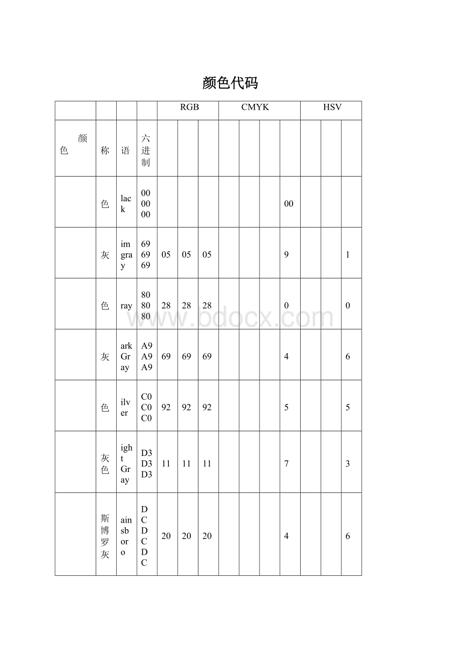 颜色代码.docx_第1页