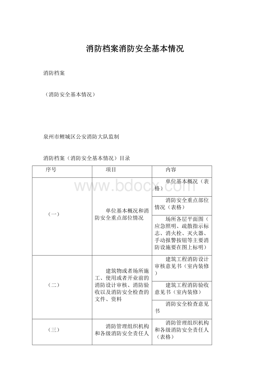 消防档案消防安全基本情况文档格式.docx_第1页