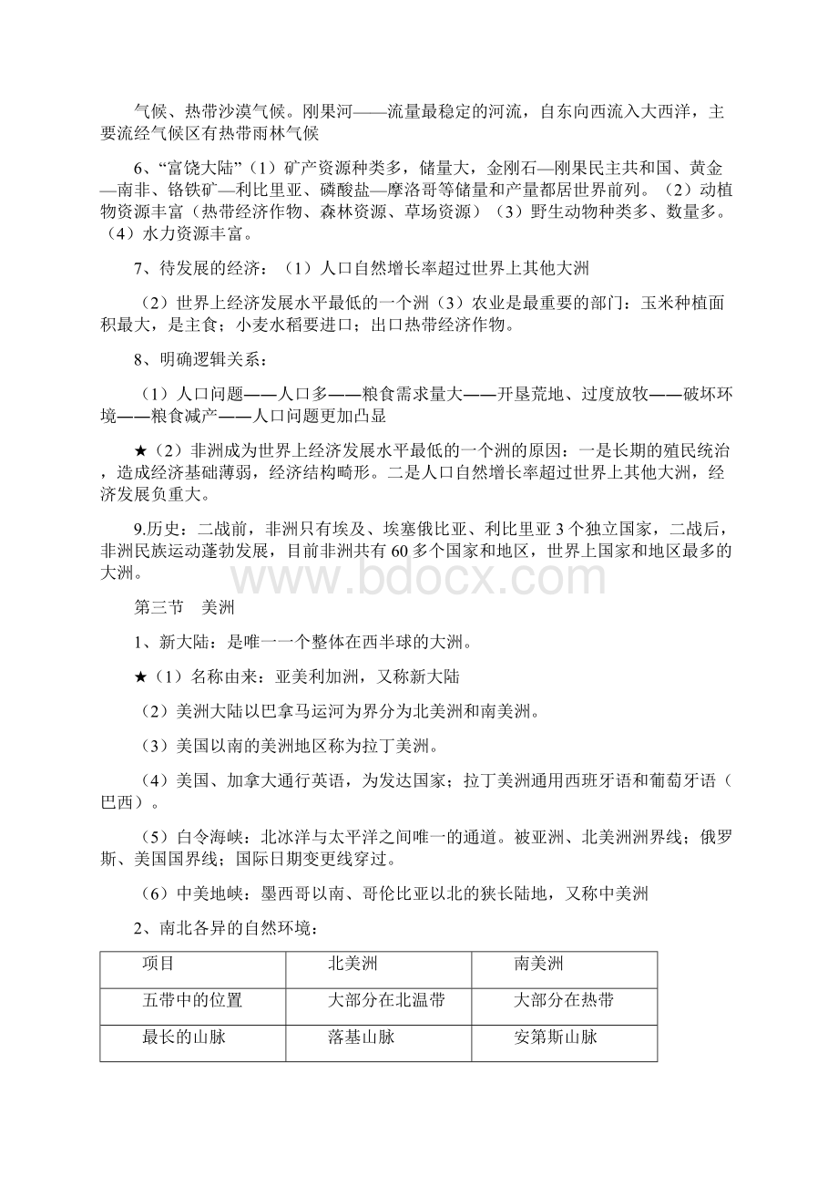 湘教版七年级下册地理期末复习提纲Word文档格式.docx_第3页