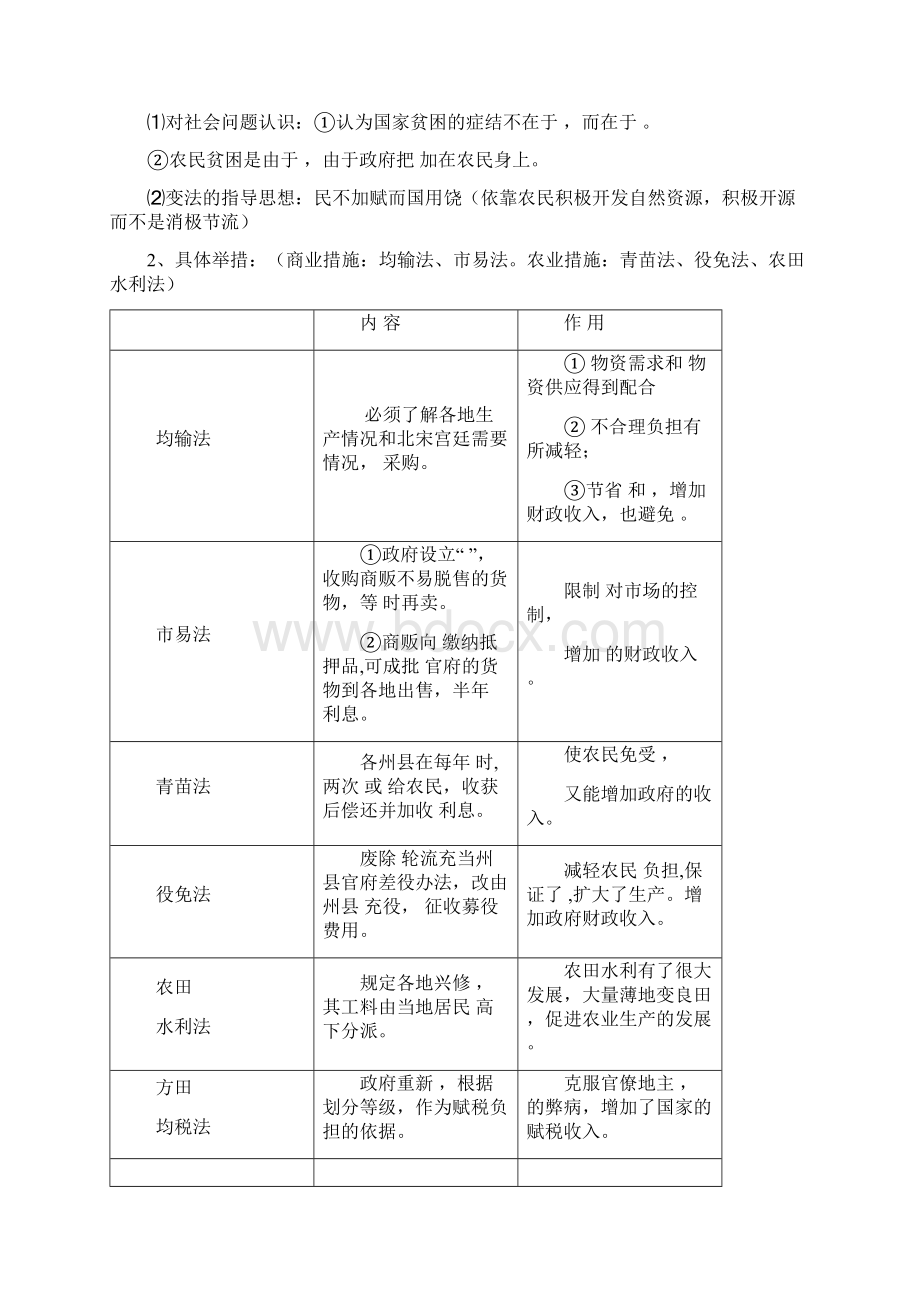 人民版历史选修1《王安石变法》word学案.docx_第3页