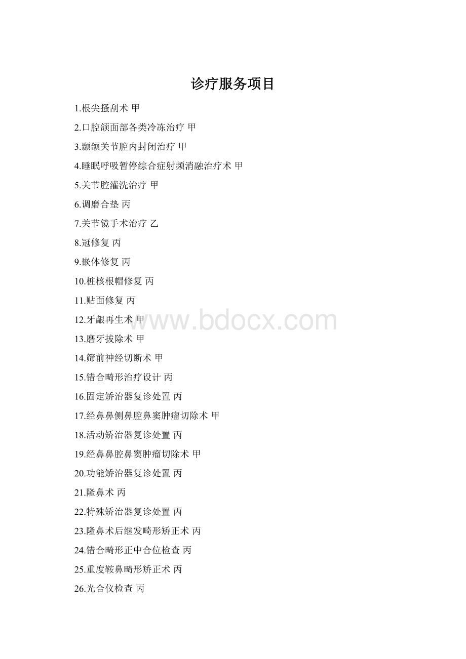 诊疗服务项目.docx
