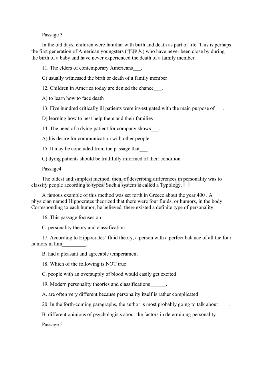 成都理工大学大学英语四阅读材料精简答案.docx_第2页