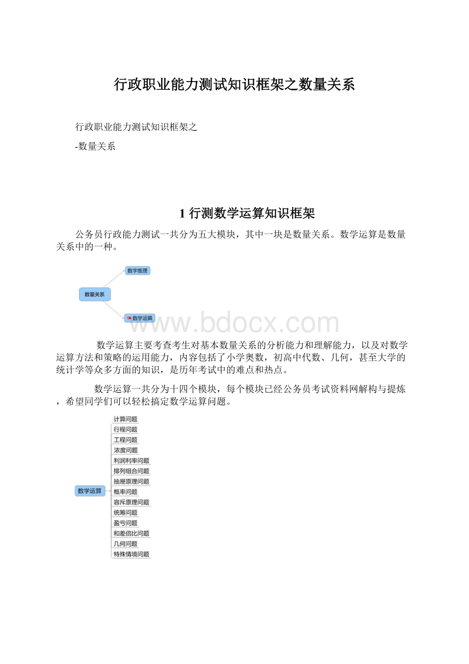 行政职业能力测试知识框架之数量关系.docx_第1页