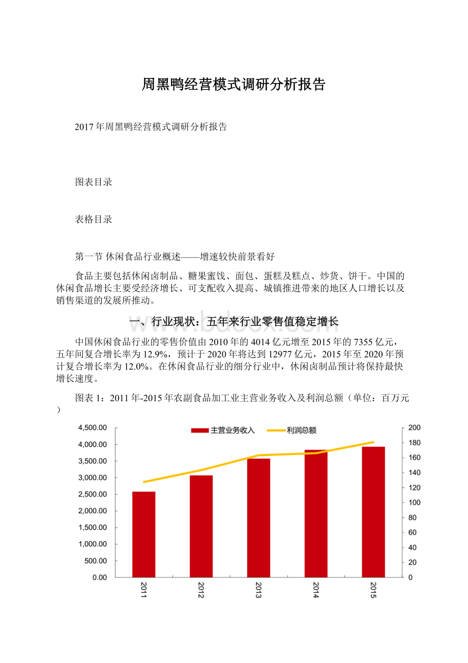 周黑鸭经营模式调研分析报告.docx