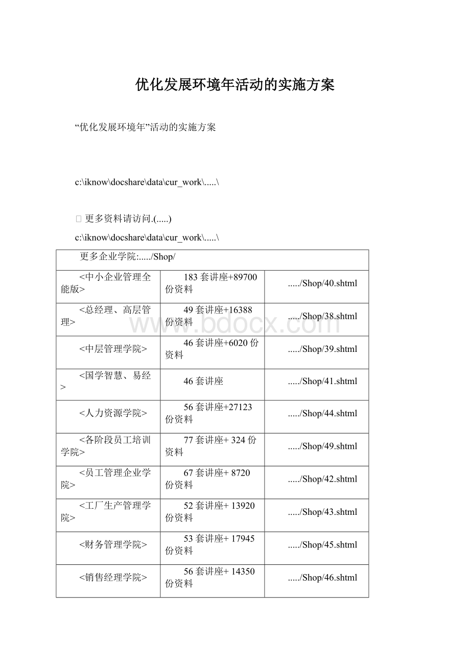 优化发展环境年活动的实施方案.docx_第1页