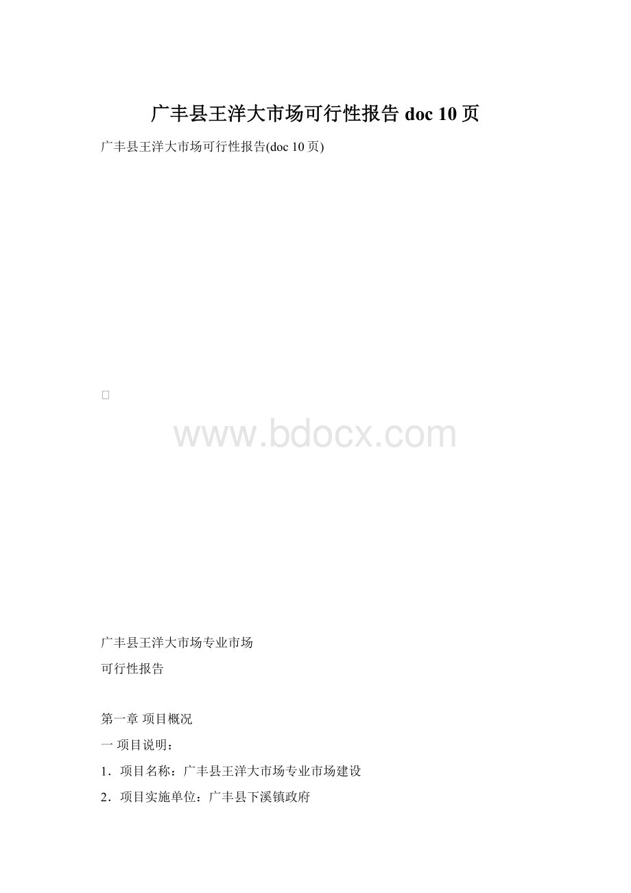 广丰县王洋大市场可行性报告doc 10页.docx_第1页