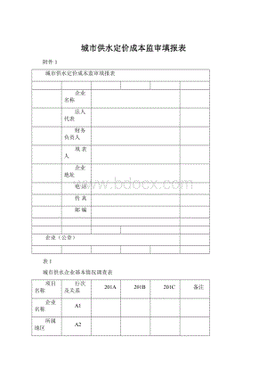 城市供水定价成本监审填报表.docx