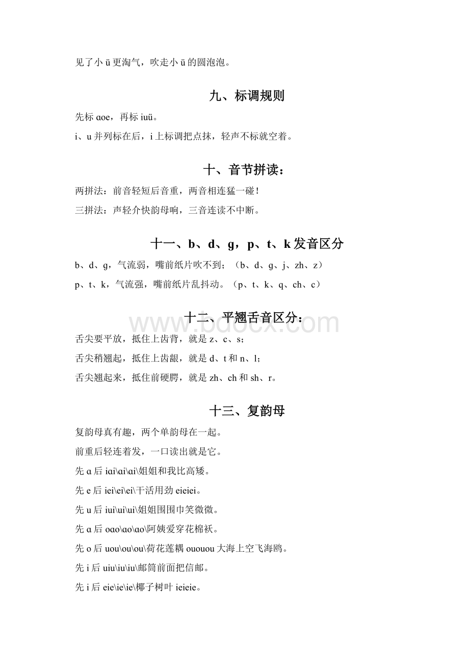 汉语拼音字母儿歌与技巧口诀完整版文档格式.docx_第3页