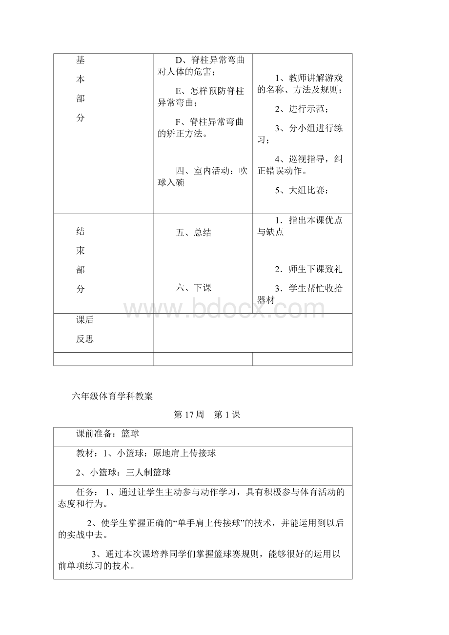 最新六年级体育第二学期教案Word文件下载.docx_第2页