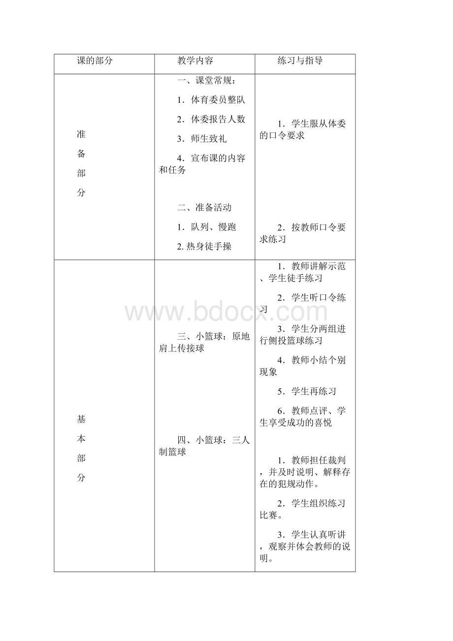 最新六年级体育第二学期教案Word文件下载.docx_第3页