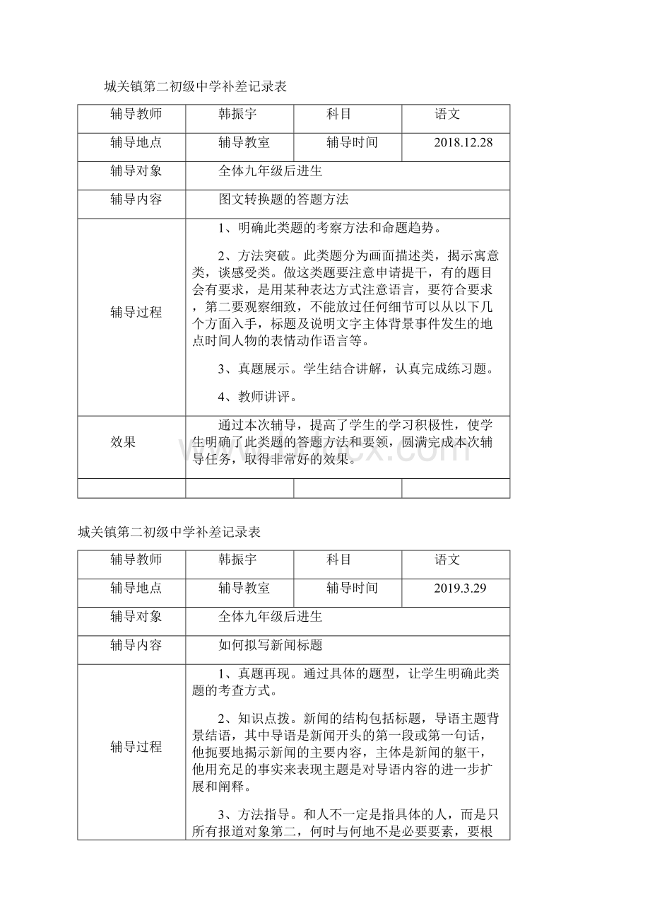 九年级语文补差记录表教程文件.docx_第3页