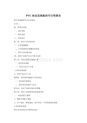 PVC结皮发泡板的可行性报告Word文档格式.docx