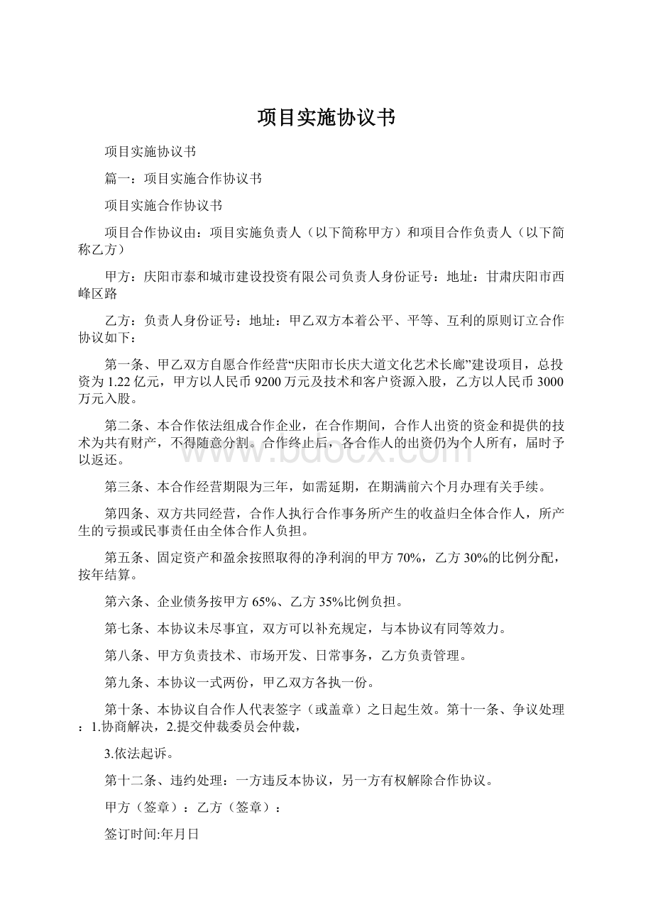 项目实施协议书文档格式.docx_第1页