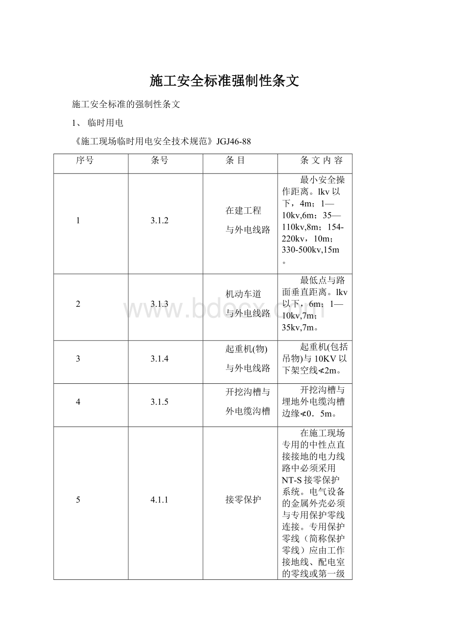 施工安全标准强制性条文.docx_第1页