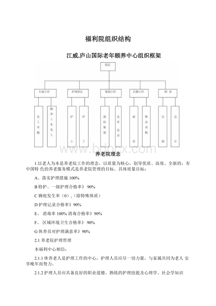 福利院组织结构Word文档下载推荐.docx