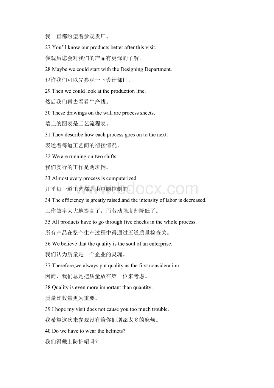 常用的外贸英语口语100句Word文档下载推荐.docx_第3页