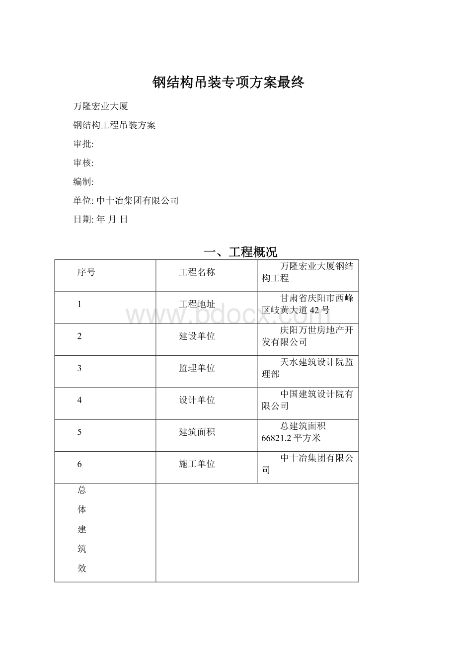 钢结构吊装专项方案最终文档格式.docx_第1页