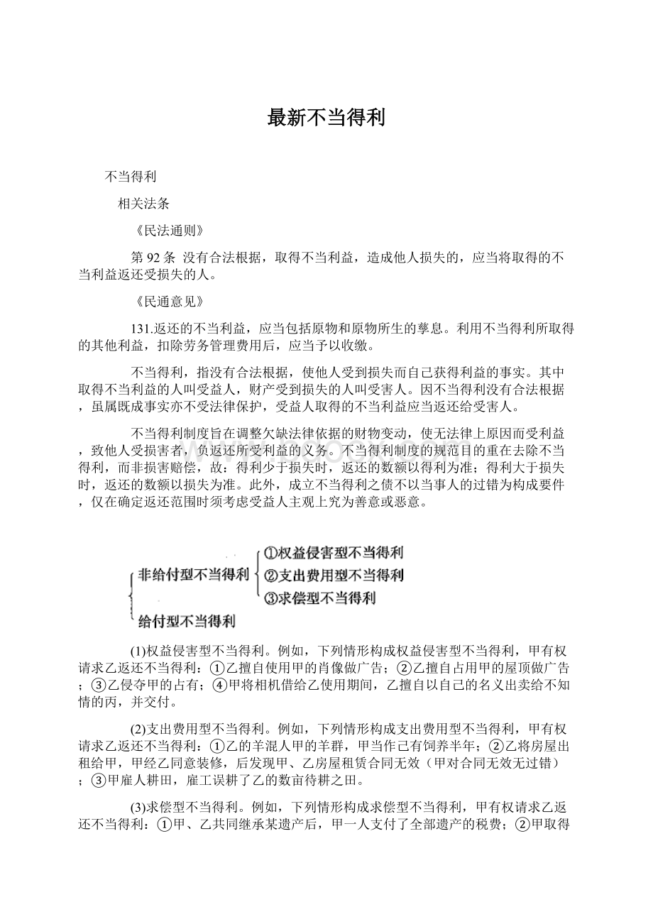 最新不当得利Word格式文档下载.docx_第1页