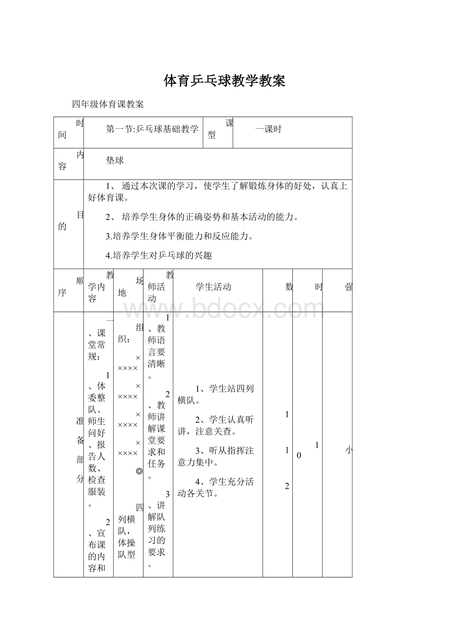 体育乒乓球教学教案.docx_第1页