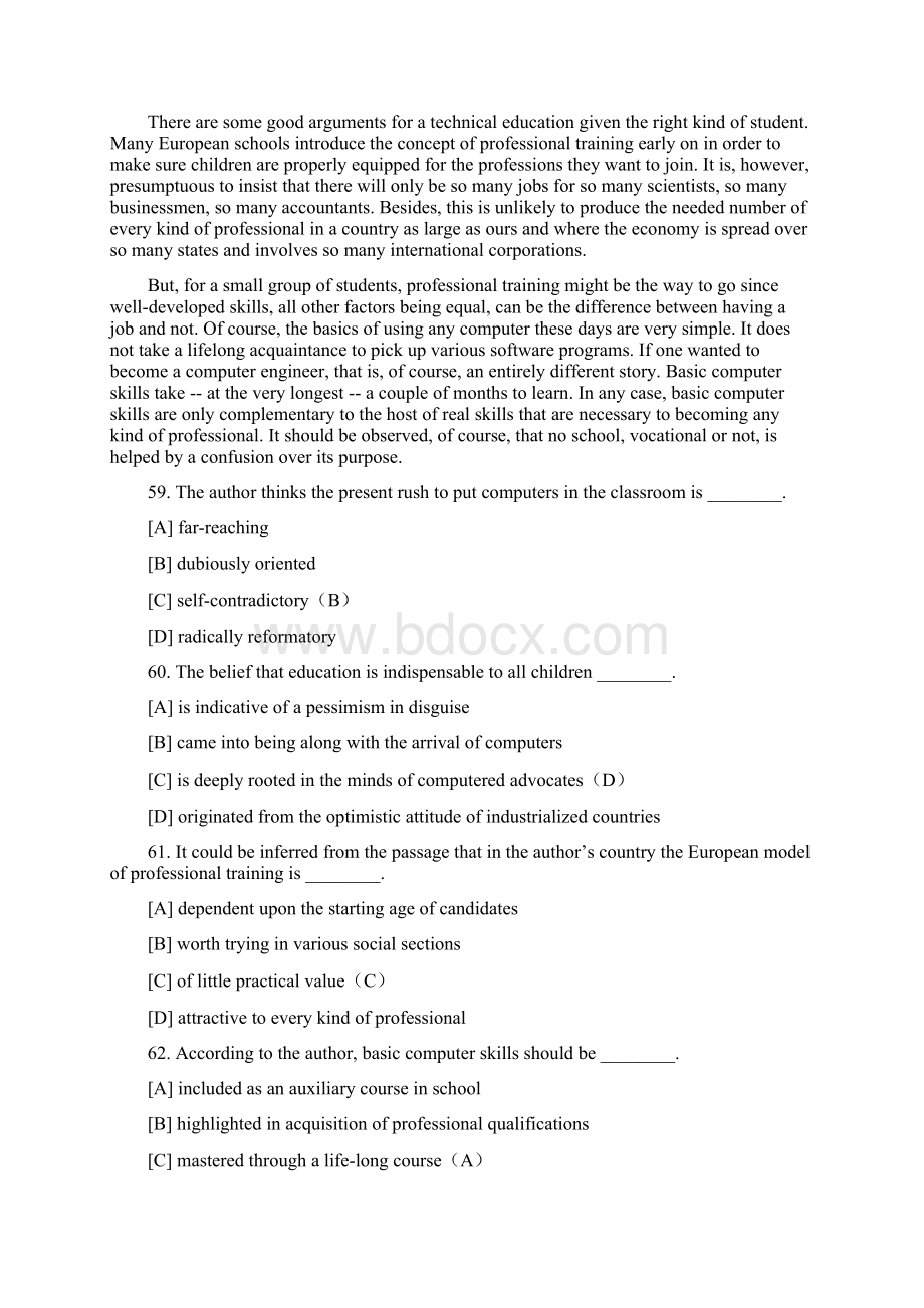 1999年全国硕士研究生入学统一考试英语一试题及解析.docx_第3页